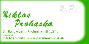 miklos prohaska business card